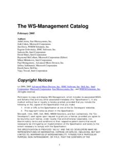 Microsoft Word - WS-Management Catalog.Feb.2005.doc