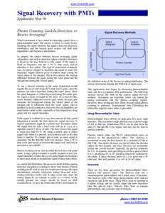 www.thinkSRS.com  Signal Recovery with PMTs Application Note #4 Photon Counting, Lock-In Detection, or Boxcar Averaging?