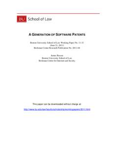 Patent law / Patent / Software patent / James Bessen / Business method patent / Software / Law / Imperfect competition / Business / Societal views on patents / Outline of patents