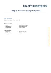 Sample Network Analysis Report  Report Information Analyst Information Name