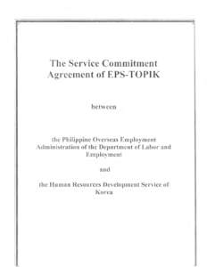 The Service Commitment Agreement of EPS-TOPIK between  I