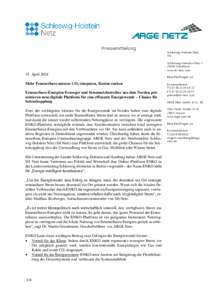 Pressemitteilung  Schleswig-Holstein Netz AG Schleswag-HeinGas-PlatzQuickborn