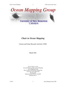 Chair in Ocean Mapping  1 Y2K research status report