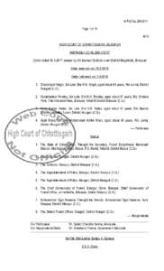 W.P.(C)NoPage 1 of 15 AFR HIGH COURT OF CHHATTISGARH, BILASPUR Writ Petition (C) No.268 of 2017