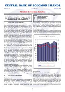 CENTRAL BANK OF SOLOMON ISLANDS Volume . 07 Issue No. 10 				  October 2015