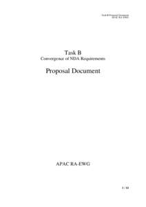 Task B Proposal Document APAC RA-EWG Task B Convergence of NDA Requirements