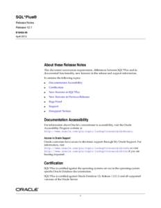 SQL*Plus® Release Notes Release 12.1 E18402-06 April 2013