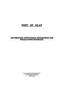 PORT OF EILAT  INFORMATION, OPERATIONAL PROCEDURES AND