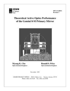 RPT-O-G0032 Revision 1 Theoretical Active Optics Performance of the Gemini 8-M Primary Mirror