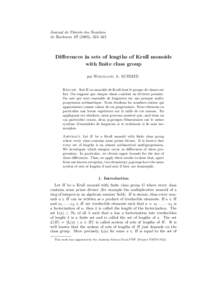 Journal de Th´eorie des Nombres de Bordeaux), 323–345 Differences in sets of lengths of Krull monoids with finite class group par Wolfgang A. SCHMID
