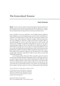 The Generalized Tonnetz Dmitri Tymoczko