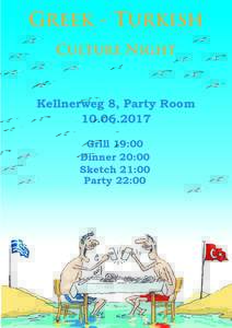 Greek - Turkish Culture Night Kellnerweg 8, Party RoomGrill 19:00