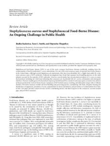 Staphylococcus aureus and Staphylococcal Food-Borne Disease: An Ongoing Challenge in Public Health