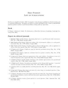 Eric Poisson List of publications