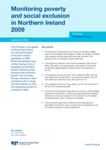 Monitoring poverty and social exclusion in Northern Ireland 2009