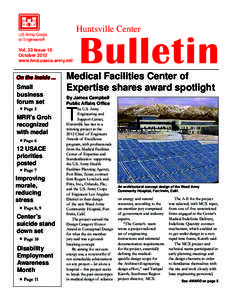 Huntsville Center  US Army Corps of Engineers ®  Vol. 33 Issue 10