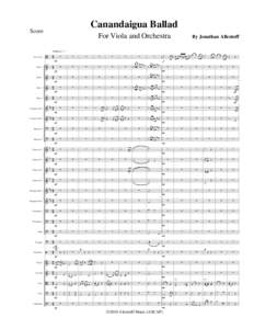 Canandaigua Ballad  Score For Viola and Orchestra Andante q = 72