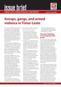 issue brief  TLAVA TIMOR-LESTE ARMED VIOLENCE ASSESSMENT
