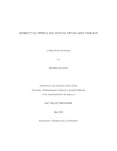 OBSTRUCTION CRITERIA FOR MODULAR DEFORMATION PROBLEMS  A Dissertation Presented by