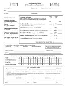 Vietnam Veterans of America 2015 National Convention Registration Form ONE FORM PER PERSON