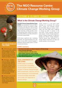 The NGO Resource Centre Climate Change Working Group Vietnam & climate change What is the Climate Change Working Group? The NGO Climate Change Working Group (CCWG) was established in February 2008 in