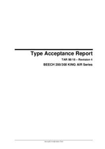 Type Acceptance Report - TAR[removed]Revision 4 Beech[removed]King Air Series
