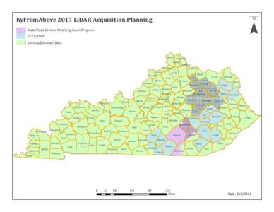 ¯  KyFromAbove 2017 LiDAR Acquisition Planning State Flood Control Matching Grant Program KYTC/DOW