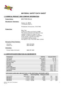 MATERIAL SAFETY DATA SHEET 1. CHEMICAL PRODUCT AND COMPANY INFORMATION Product Name: 260 GT With Ethanol
