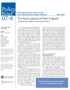 The fiscal capacity of New England