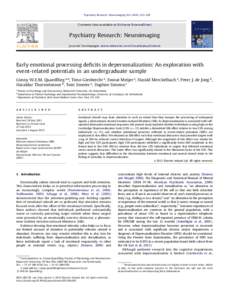 Early emotional processing deficits in depersonalization_ An exploration with event-related potentials in an undergraduate sample