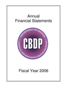 Annual Financial Statements Fiscal Year 2006  TABLE OF CONTENTS