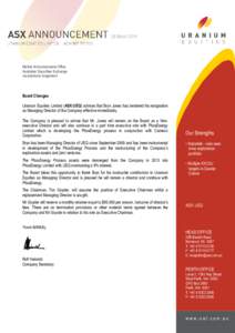 28 MarchMarket Announcements Office Australian Securities Exchange via electronic lodgement