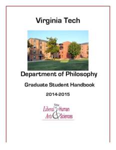 Virginia Tech  Department of Philosophy Graduate Student Handbook
