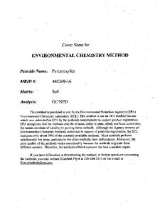 Environmental Chemistry Methods: Pyriproxyfen; [removed]