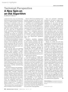 research highlights doi:3 2 9 Technical Perspective A New Spin on an Old Algorithm