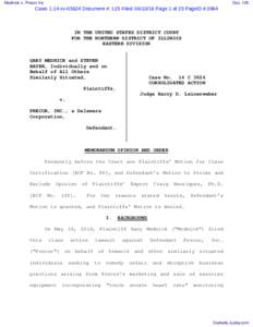 Mednick v. Precor Inc  Doc. 125 Case: 1:14-cvDocument #: 125 Filed: Page 1 of 23 PageID #:2864
