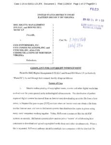 Case 1:14-cvLO-JFA Document 1 FiledPage 1 of 17 PageID# 1  filed UNITED STATES DISTRICT COURT EASTERN DISTRICT OF VIRGINIA