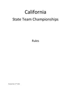 California State Team Championships Rules  Revised Dec 17th 2014