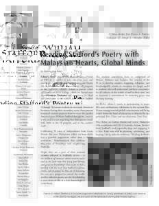 Photo/Kit Stafford  A Newsletter For Poets & Poetry Volume 12, Issue 3 - Winter[removed]Chair: Shelley Reece