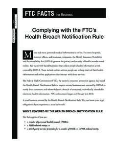 Complying with the FTC’s Health Breach Notification Rule