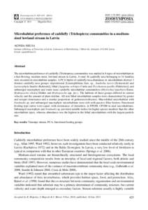 Microhabitat preference of caddisfly (Trichoptera) communities in a mediumsized lowland stream in Latvia