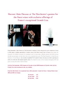 Microsoft Word - Press release- The Renaissance of a Grand Cru at Alain Ducasse at The Dorchester September _2_ _2_