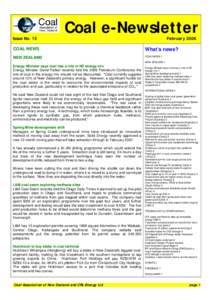 Issue No. 15  Coal e-Newsletter FebruaryCOAL NEWS
