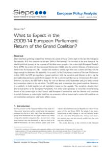 European Policy Analysis AUGUST · ISSUE[removed]Simon Hix*  What to Expect in the