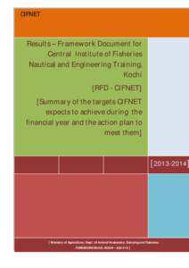 CIFNET  Results – Framework Document for Central Institute of Fisheries Nautical and Engineering Training, Kochi