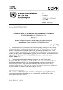 UNITED NATIONS CCPR International covenant on civil and