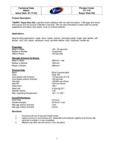 Technical Data Sheet Issue Date: Product Code: VT-115