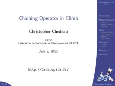 Chaining Operator in Climb Chaining Operator in Climb  Introduction