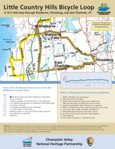 Little Country Hills Bicycle Loop A 19.1-mile loop through Shelburne, Hinesburg, and East Charlotte, VT. Little Country Hills Bicycle Loop The Champlain Bikeway