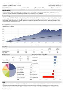 Balanced Managed Account Portfolio Risk Proﬁle: Moderate Portfolio Date: Inception: 1 July 2012
